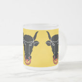 Frosted small glass mug with flag of Uri, Swiss Matglas Koffiemok (Voorkant rechts)