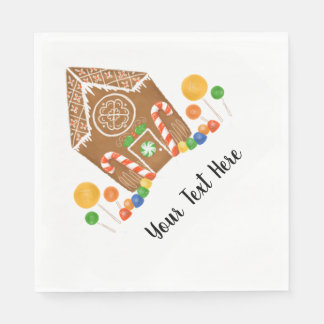 Frosted Snoep Gingerbread House Multicolor Vakanti Servet