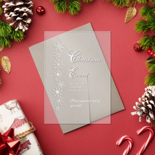 Frosted Snowflake Christmas Acrylic Invitation Acryl Uitnodigingen (Insity (Feestdagen))