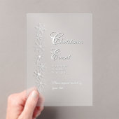 Frosted Snowflake Christmas Acrylic Invitation Acryl Uitnodigingen (Insitu (Draagbaar))