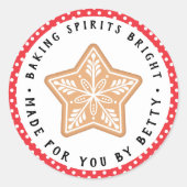 Frosted Snowflake Cookie | Baking Spirits Bright Ronde Sticker (Voorkant)