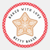 Frosted Snowflake Cookie | Gebakken met liefde Ronde Sticker (Voorkant)