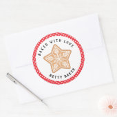 Frosted Snowflake Cookie | Gebakken met liefde Ronde Sticker (Envelop)