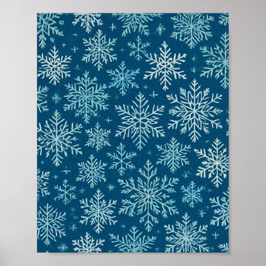 Frosted Snowflake Elegance Poster (Voorkant)