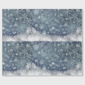Frosted Snowflakes Winter Wonderland Holiday Cadeaupapier (Vlak)