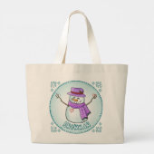 Frosted Snowman-Canvas tas (Achterkant)