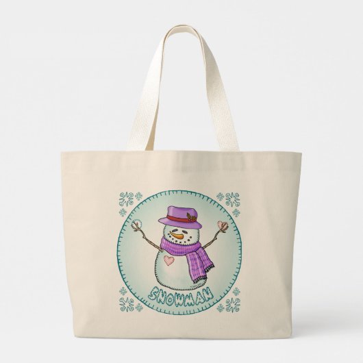 Frosted Snowman-Canvas tas (Achterkant)