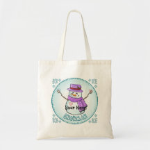 Frosted Snowman-Canvas tas