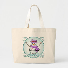 Frosted Snowman-Canvas tas
