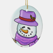 Frosted Snowman Keramisch Ornament (Rechts)
