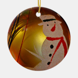 Frosted Snowman-kerstversiering Keramisch Ornament