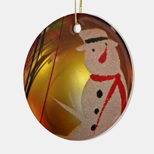 Frosted Snowman-kerstversiering Keramisch Ornament (Links)
