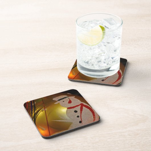 Frosted Snowman Ornament Bier Onderzetter (Rechterzijde)