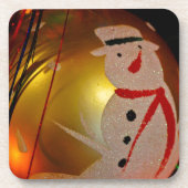 Frosted Snowman Ornament Bier Onderzetter (Voorkant)