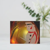 Frosted Snowman Ornament Briefkaart (Staand voorkant)