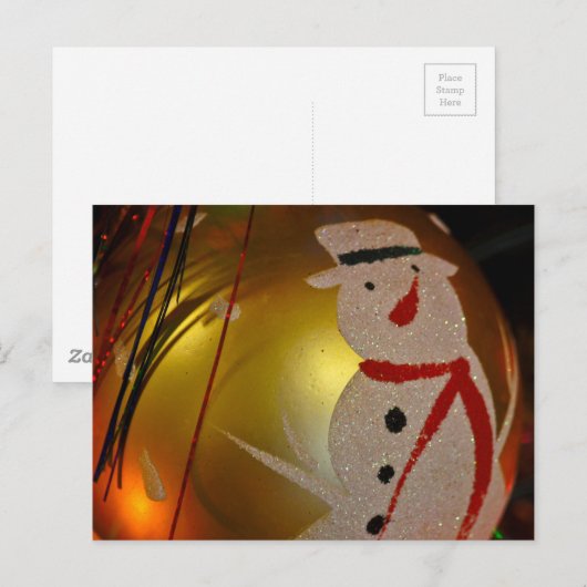 Frosted Snowman Ornament Briefkaart (Voorkant / Achterkant)