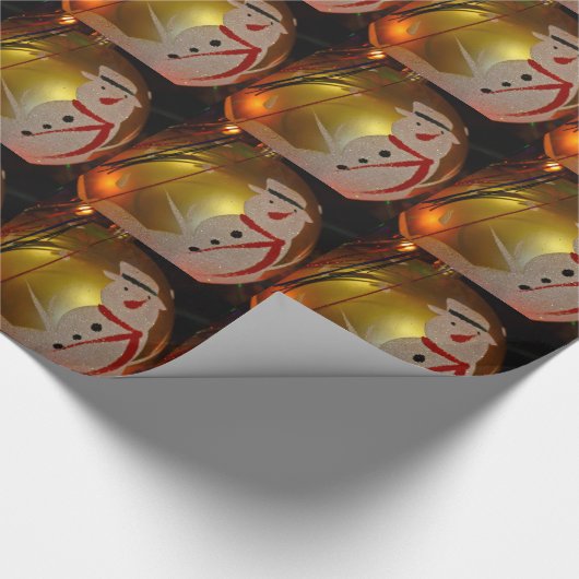 Frosted Snowman Ornament Cadeaupapier (Hoek)