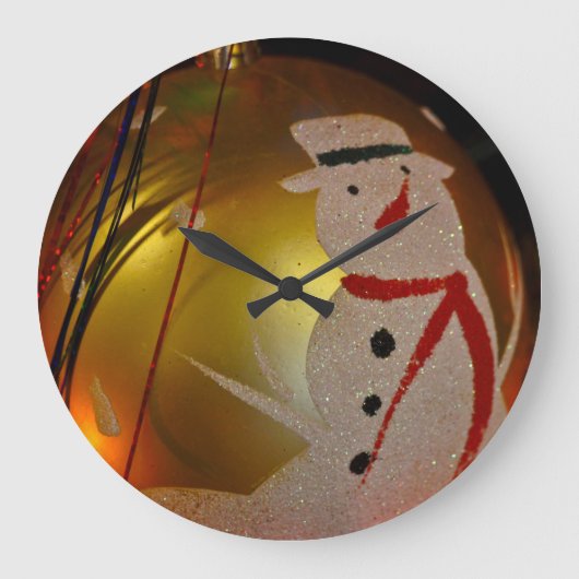 Frosted Snowman Ornament Grote Klok (Voorkant)