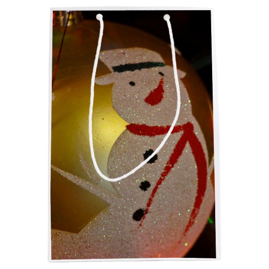 Frosted Snowman Ornament Medium Cadeauzakje (Voorkant)