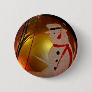 Frosted Snowman Ornament Ronde Button 5,7 Cm