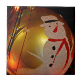 Frosted Snowman Ornament Tegeltje (Voorkant)