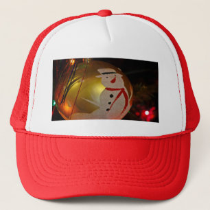 Frosted Snowman Ornament Trucker Pet