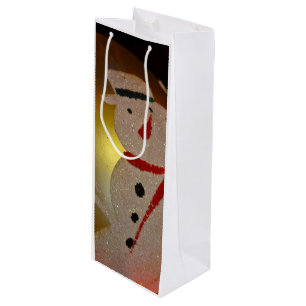 Frosted Snowman Ornament Wijn Cadeautas