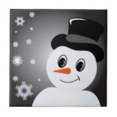 Frosted Snowman Tegeltje (Voorkant)