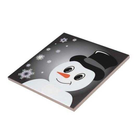 Frosted Snowman Tegeltje (Zijkant)