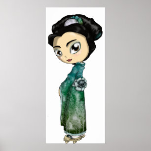 Frosted Spring Geisha Poster