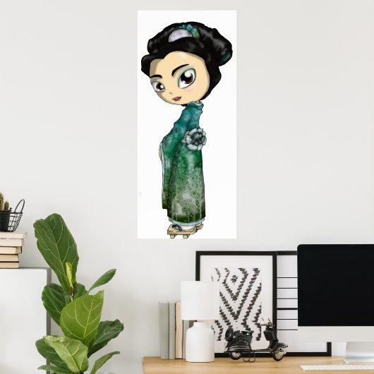 Frosted Spring Geisha Poster (Thuiskantoor)