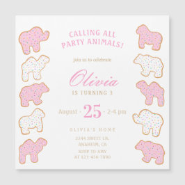 Frosted Sprinkle Animal Cookie Magnetische Uitnodi