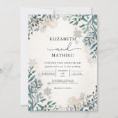 Frosted Spruce Botanische Winter Wedding Kaart (Voorkant)