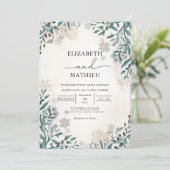 Frosted Spruce Botanische Winter Wedding Kaart (Staand voorkant)