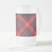 Frosted Stein - Red Lichtie Tartan -  Matglas Bierpul (Voorkant rechts)