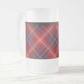 Frosted Stein - Red Lichtie Tartan -  Matglas Bierpul (Voorkant links)