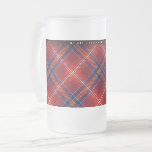 Frosted Stein - Red Lichtie Tartan -  Matglas Bierpul (Voorkant links)