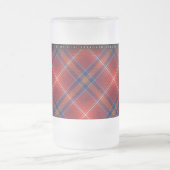 Frosted Stein - Red Lichtie Tartan -  Matglas Bierpul (Center)