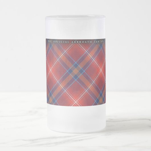 Frosted Stein - Red Lichtie Tartan -  Matglas Bierpul (Center)
