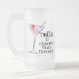FROSTED STEIN - VODKA IS CHEAPER DAN THERAPIE MATGLAS BIERPUL