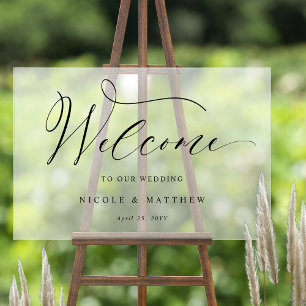 Frosted Style Elegant Welkom Bruiloft Acryl Teken Bord