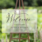 Frosted Style Elegant Welkom Bruiloft Acryl Teken Bord