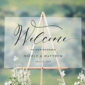 Frosted Style Elegant Welkom Bruiloft Acryl Teken Bord