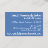 Frosted Sugar Cookies Blue Winter Snowflake Visitekaartje (Achterkant)