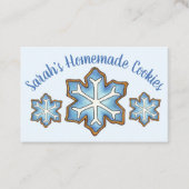 Frosted Sugar Cookies Blue Winter Snowflake Visitekaartje (Voorkant)