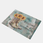 Frosted Sunflower Cowboy Boots Welkom Deurmat (Schuin)