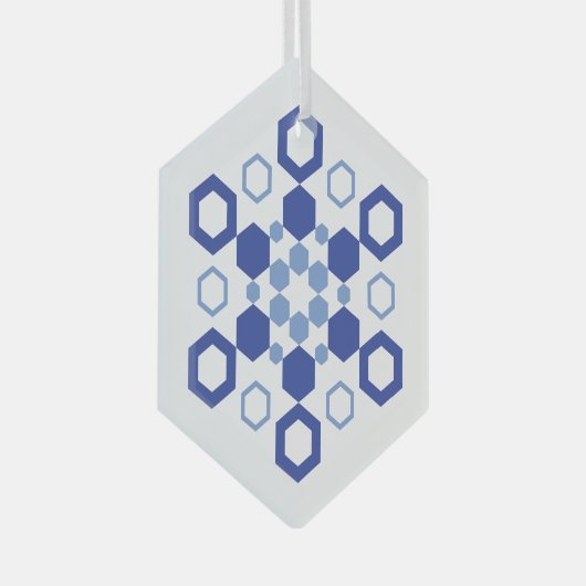 Frosted Symmetry Glas Ornament (Voorkant Rechts)