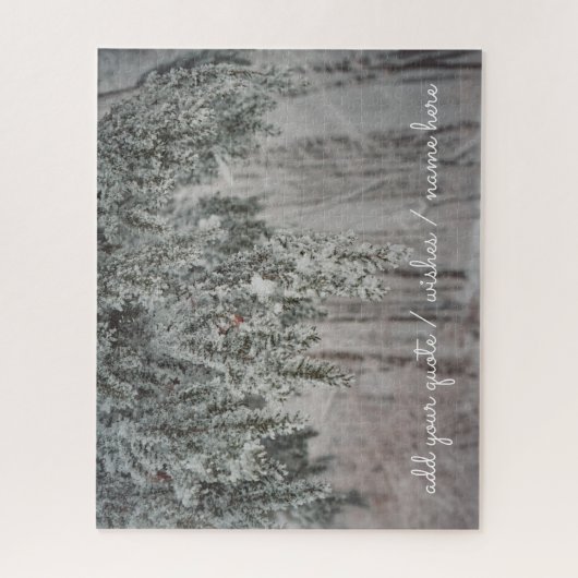 Frosted takken en een met sneeuw bedekt bos legpuzzel (Verticaal)