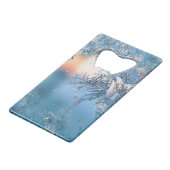 Frosted Uitzicht Creditkaart Flessenopener (Voorkant Gekanteld)