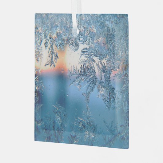 Frosted Uitzicht Glas Ornament (Voorkant links)